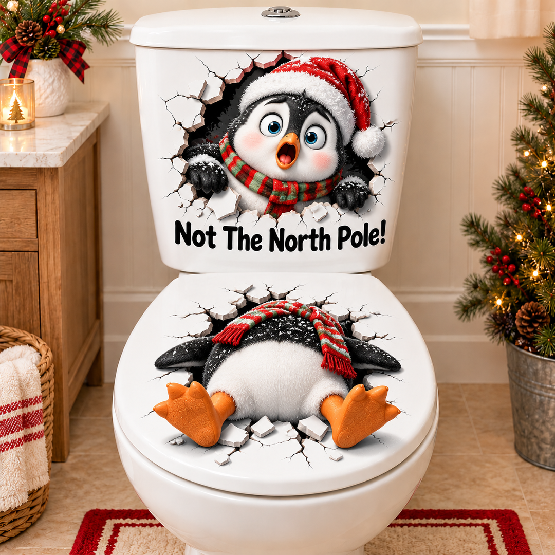 🔥Limited time 49% OFF -🚽🎅 Funny Christmas 3D Illusion Toilet Stickers – The Ultimate Holiday Bathroom Prank!😂