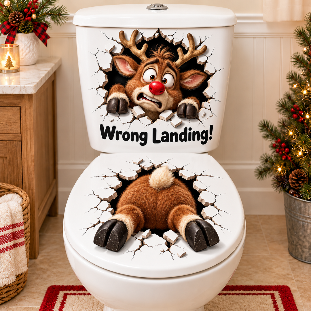 🔥Limited time 49% OFF -🚽🎅 Funny Christmas 3D Illusion Toilet Stickers – The Ultimate Holiday Bathroom Prank!😂