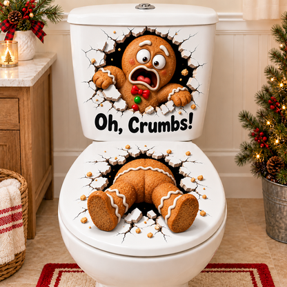 🔥Limited time 49% OFF -🚽🎅 Funny Christmas 3D Illusion Toilet Stickers – The Ultimate Holiday Bathroom Prank!😂