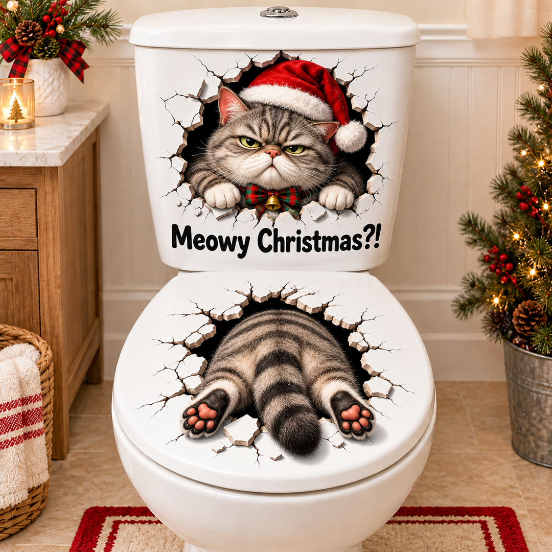 🔥Limited time 49% OFF -🚽🎅 Funny Christmas 3D Illusion Toilet Stickers – The Ultimate Holiday Bathroom Prank!😂