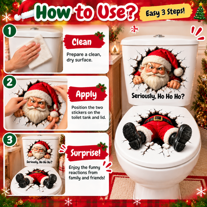 🔥Limited time 49% OFF -🚽🎅 Funny Christmas 3D Illusion Toilet Stickers – The Ultimate Holiday Bathroom Prank!😂